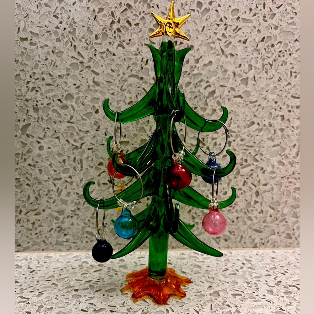 Boston Warehouse - Christmas Wine Markers Charms - Christmas Tree -